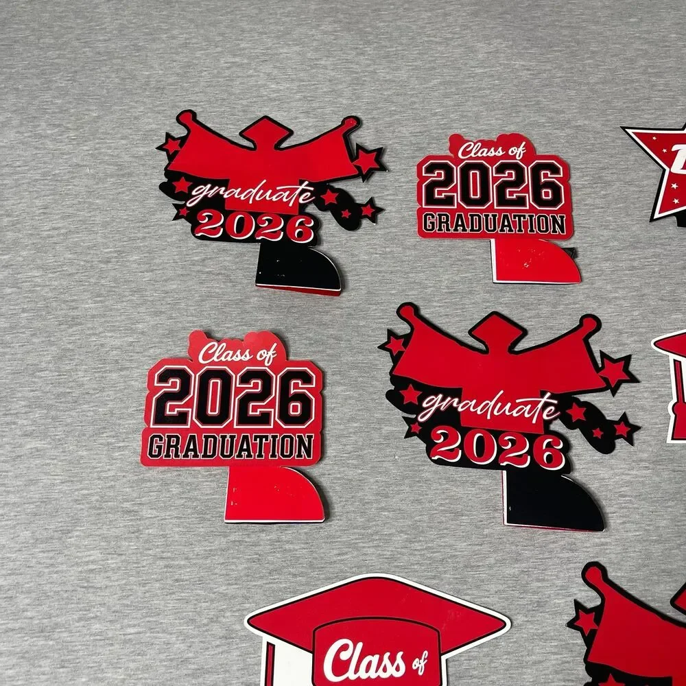 Class of 2026 Graduation Tabletop Honeycomb Party Favor Decorations 8 PCS. Set